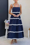 Contrast Trim Square Neck Dress - Trendsi
