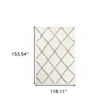 10' X 13' Ivory And Gray Geometric Lattice Area Rug - Homeroots - Flyclothing LLC
