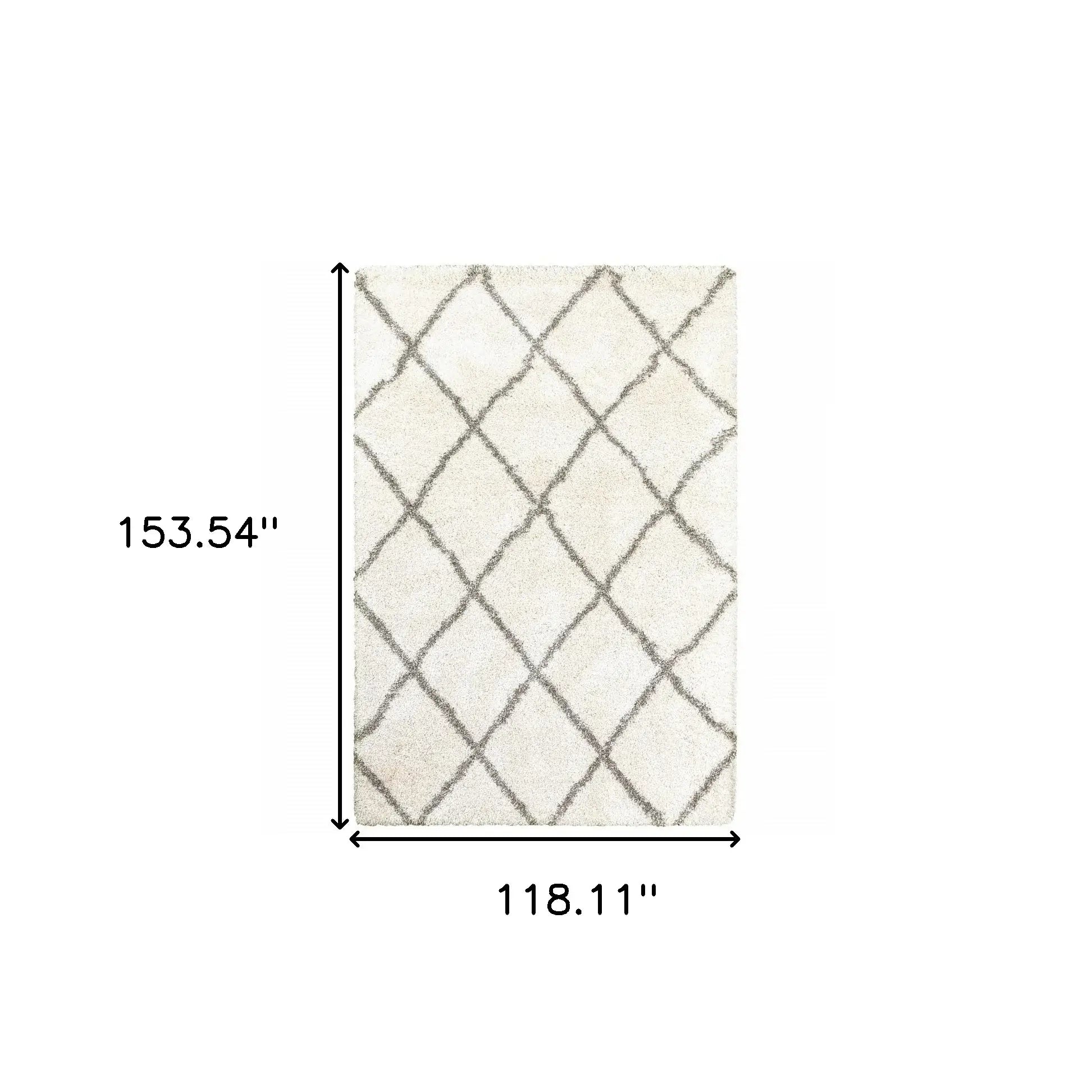 10' X 13' Ivory And Gray Geometric Lattice Area Rug - Homeroots - Flyclothing LLC