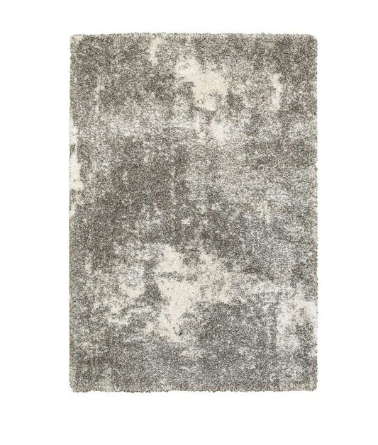 10' X 13' Gray And Ivory Distressed Abstract Area Rug - Homeroots - Flyclothing LLC