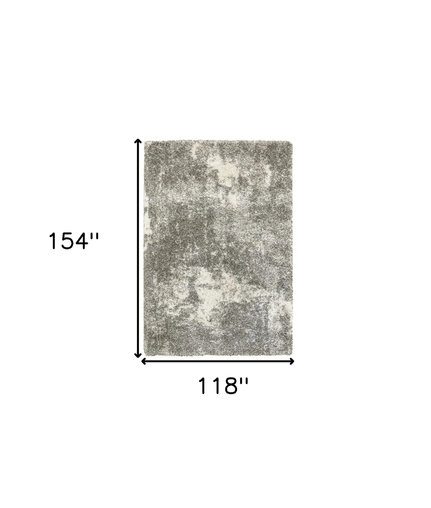 10' X 13' Gray And Ivory Distressed Abstract Area Rug - Homeroots - Flyclothing LLC