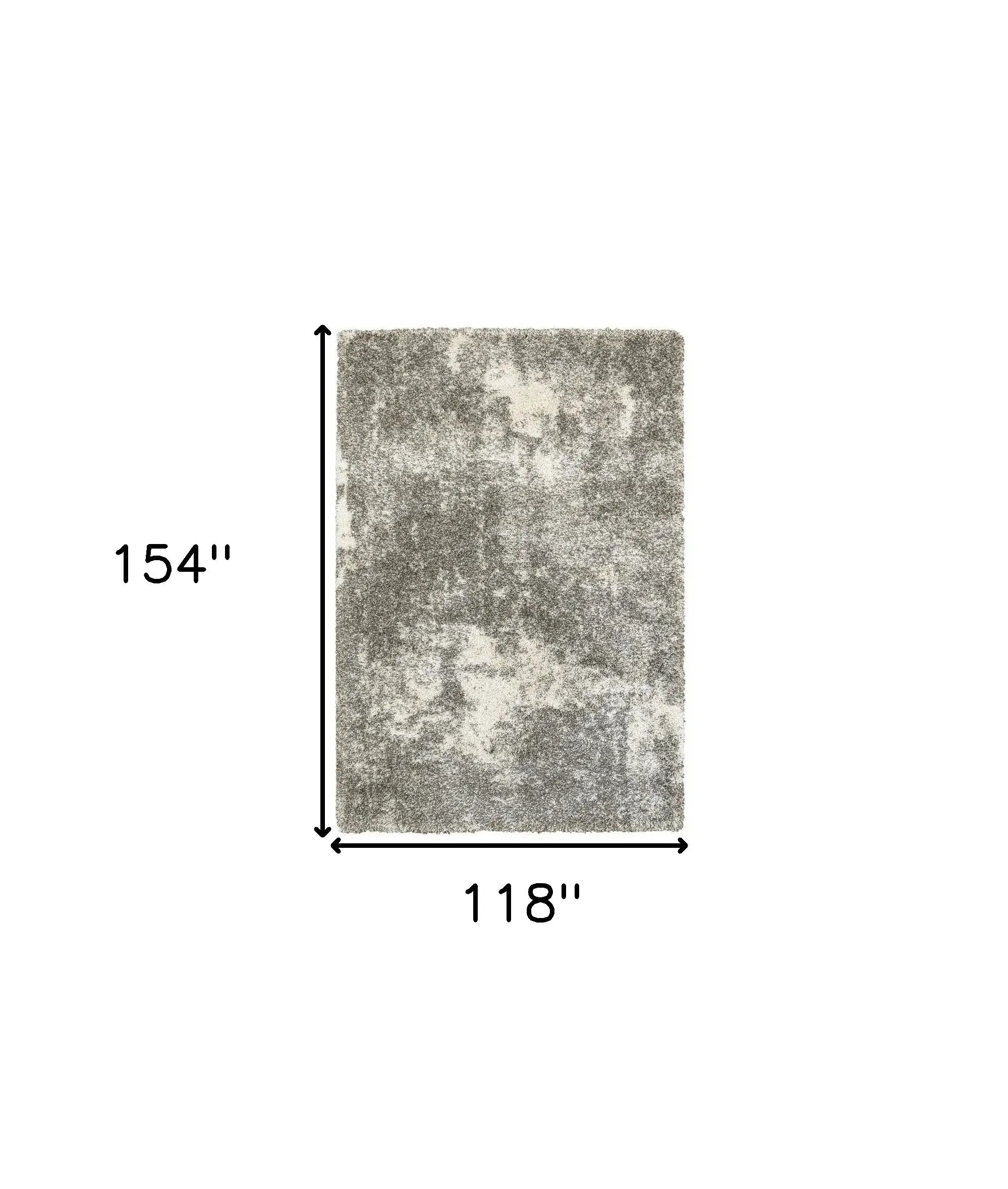 10' X 13' Gray And Ivory Distressed Abstract Area Rug - Homeroots - Flyclothing LLC
