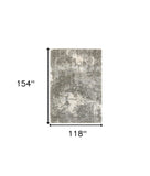 10' X 13' Gray And Ivory Distressed Abstract Area Rug - Homeroots - Flyclothing LLC