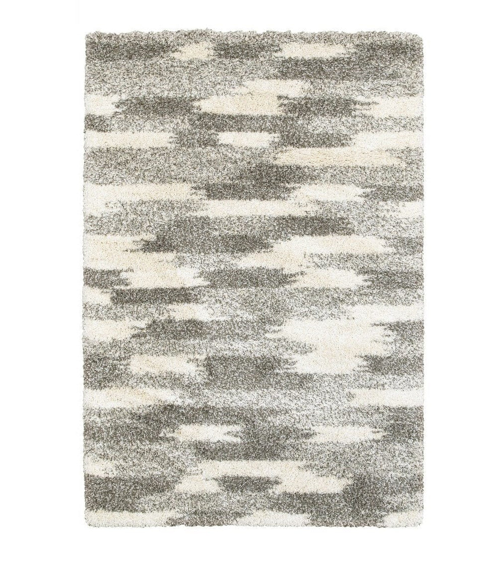 10' X 13' Gray And Ivory Geometric Pattern Area Rug - Homeroots