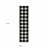 2' X 8' Monochromatic Gingham Pattern Indoor Runner Rug - Homeroots