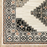 4' X 6' Abstract Ivory And Gray Geometric Indoor Area Rug - Homeroots