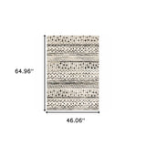 4' X 6' Ivory And Black Eclectic Patterns Indoor Area Rug - Homeroots - Flyclothing LLC