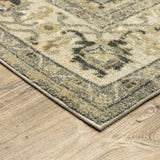 2' X 8' Beige And Gray Traditional Medallion Indoor Runner Rug - Homeroots