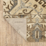 2' X 8' Tan And Gold Central Medallion Indoor Runner Rug - Homeroots