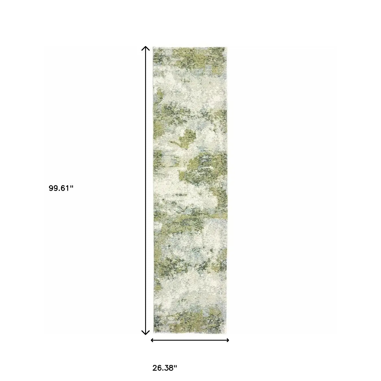 8' Runner Blue Green Power Loom Runner Rug - Homeroots - Flyclothing LLC
