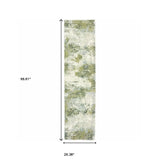 8' Runner Blue Green Power Loom Runner Rug - Homeroots - Flyclothing LLC