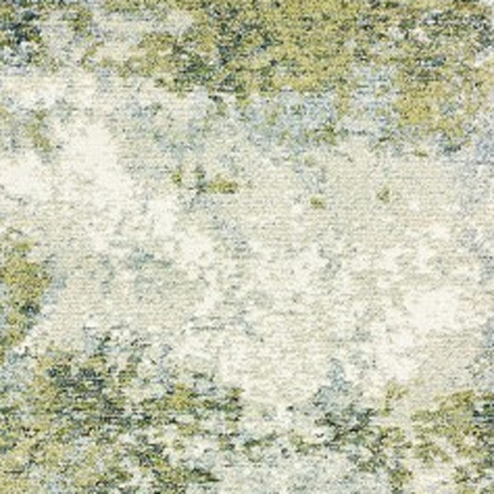 8' Runner Blue Green Power Loom Runner Rug - Homeroots