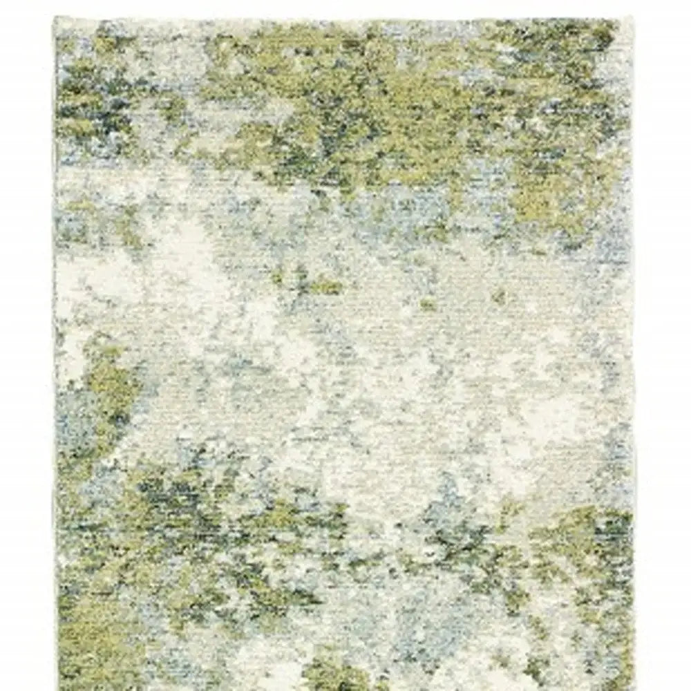 8' Runner Blue Green Power Loom Runner Rug - Homeroots - Flyclothing LLC