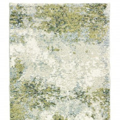 8' Runner Blue Green Power Loom Runner Rug - Homeroots