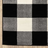 5' X 7' Monochromatic Gingham Pattern Indoor Area Rug - Homeroots - Flyclothing LLC