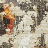 3' X 5' Beige and Black Power Loom Area Rug - Homeroots