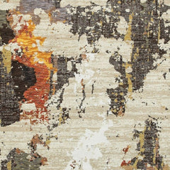 3' X 5' Beige and Black Power Loom Area Rug - Homeroots