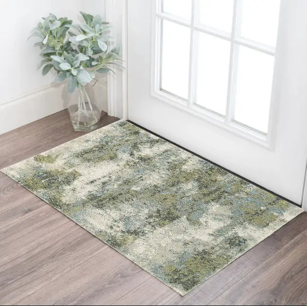 3' X 5' Blue Green Power Loom Area Rug - Homeroots - Flyclothing LLC