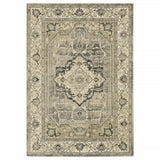 5' X 8' Beige And Gray Traditional Medallion Indoor Area Rug - Homeroots - Flyclothing LLC