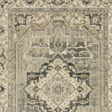 5' X 8' Beige And Gray Traditional Medallion Indoor Area Rug - Homeroots