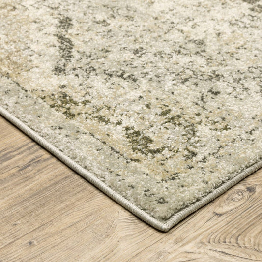 5' X 8' Ivory And Gray Floral Trellis Indoor Area Rug - Homeroots