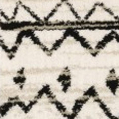 7' X 9' Ivory And Black Eclectic Patterns Indoor Area Rug - Homeroots