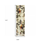 10' X 14' Beige and Black Power Loom Runner Rug - Homeroots - Flyclothing LLC