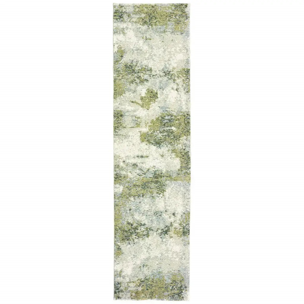 10' X 14' Blue Green Power Loom Runner Rug - Homeroots - Flyclothing LLC