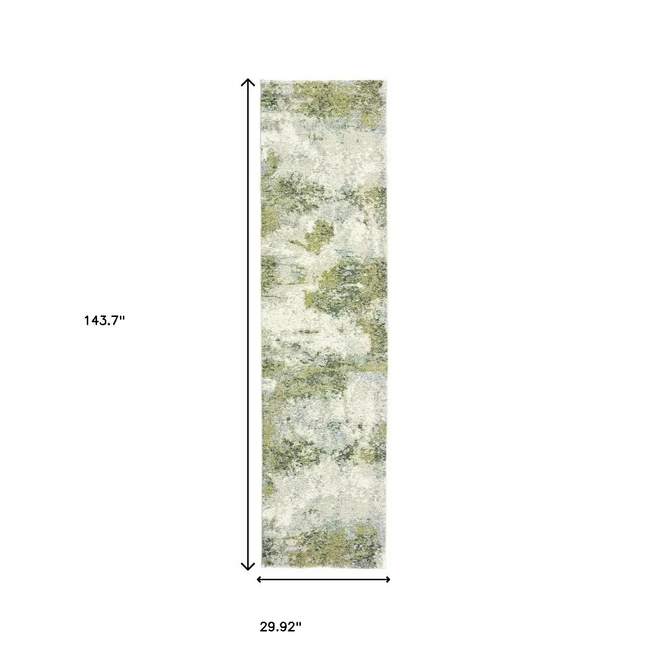 10' X 14' Blue Green Power Loom Runner Rug - Homeroots - Flyclothing LLC
