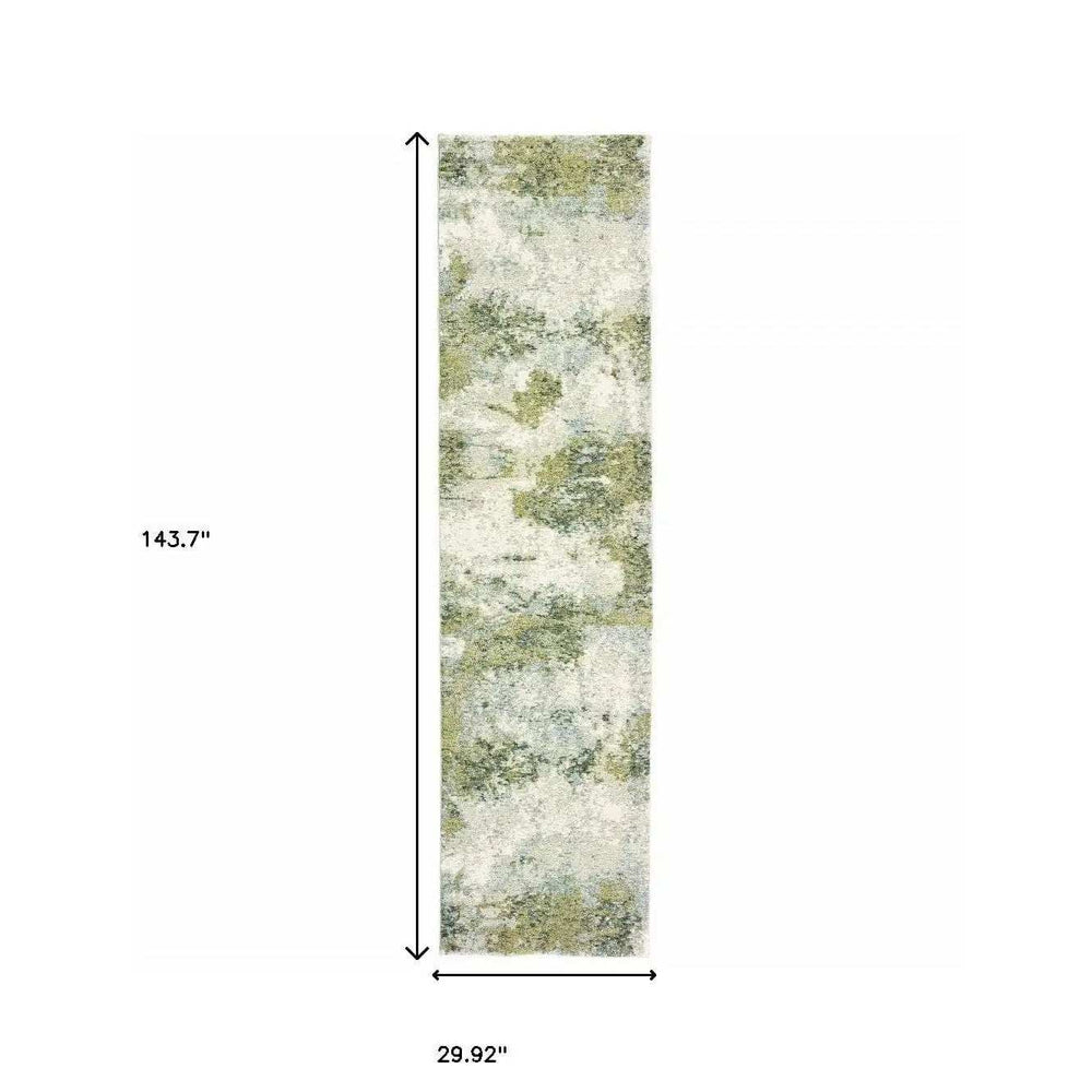 10' X 14' Blue Green Power Loom Runner Rug - Homeroots - Flyclothing LLC