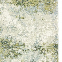 10' X 14' Blue Green Power Loom Runner Rug