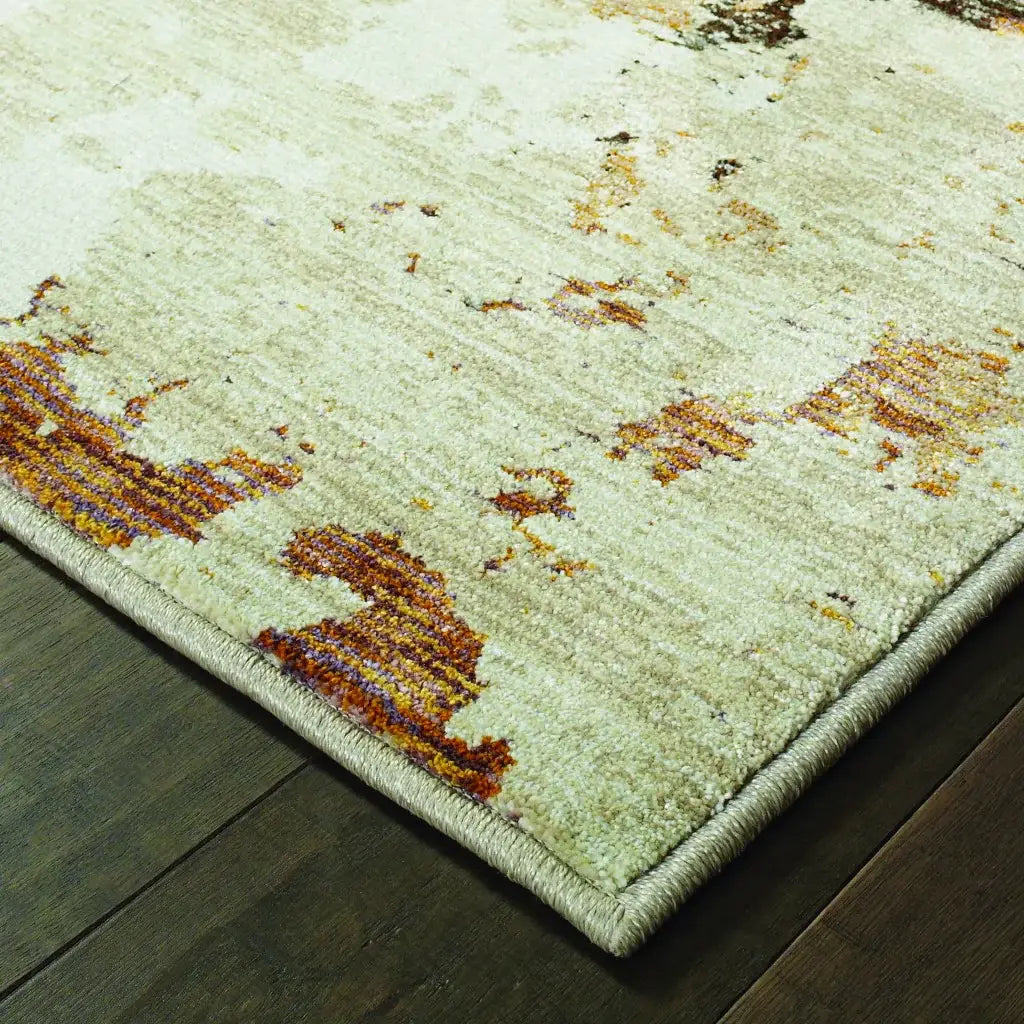 5' X 7' Beige and Black Power Loom Area Rug - Homeroots - Flyclothing LLC