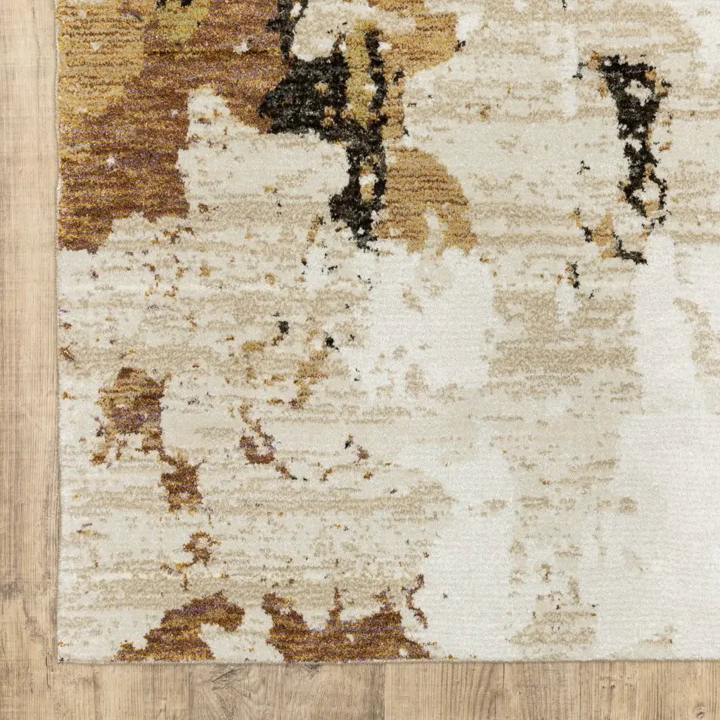 5' X 7' Beige and Black Power Loom Area Rug - Homeroots - Flyclothing LLC