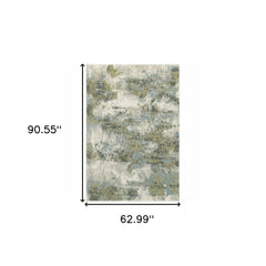 5' X 7' Blue Green Power Loom Area Rug - Homeroots
