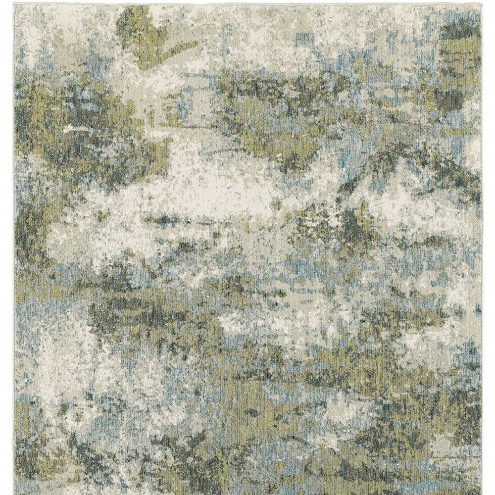 5' X 7' Blue Green Power Loom Area Rug - Homeroots