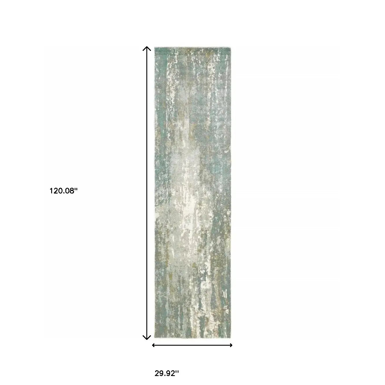 3' X 10' Blue And Gray Abstract Splash Indoor Runner Rug - Homeroots - Flyclothing LLC