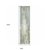 3' X 10' Blue And Gray Abstract Splash Indoor Runner Rug - Homeroots - Flyclothing LLC
