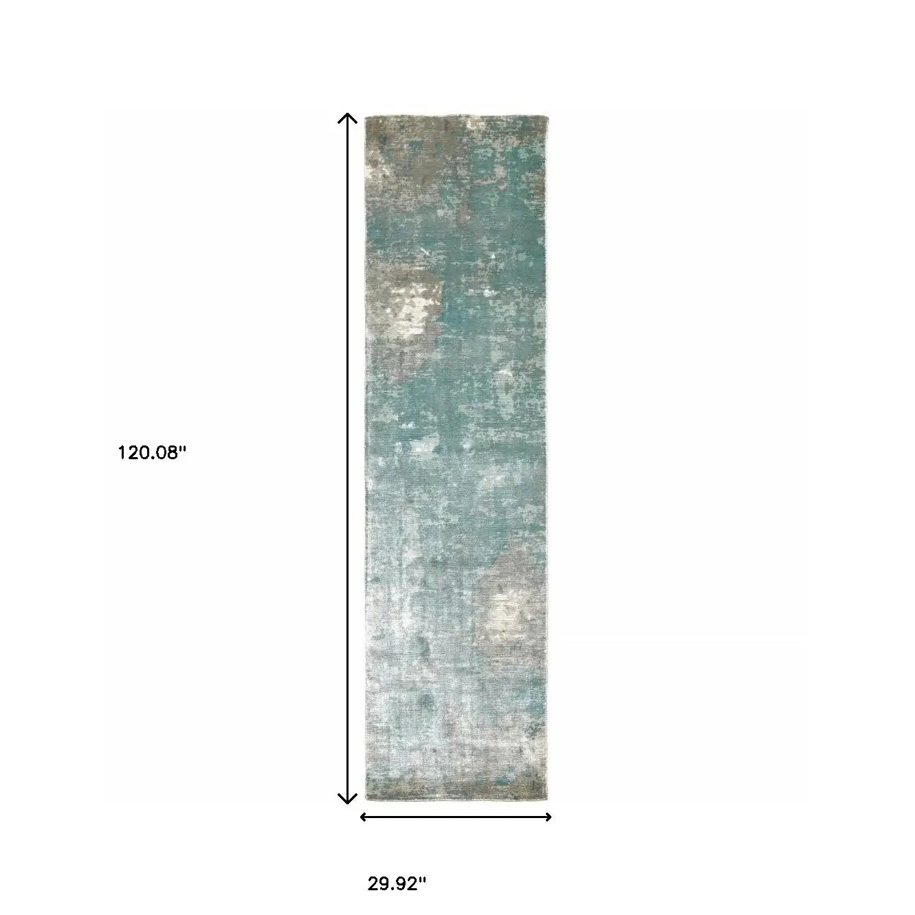 3' X 10' Blue And Gray Abstract Pattern Indoor Runner Rug - Homeroots - Flyclothing LLC