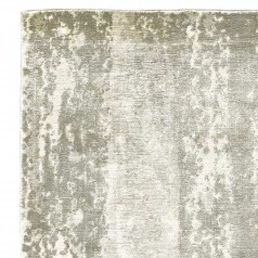 3' X 10' Gray And Ivory Abstract Splash Indoor Runner Rug - Homeroots - Flyclothing LLC
