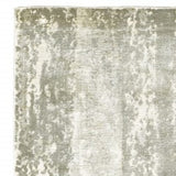 3' X 10' Gray And Ivory Abstract Splash Indoor Runner Rug - Homeroots