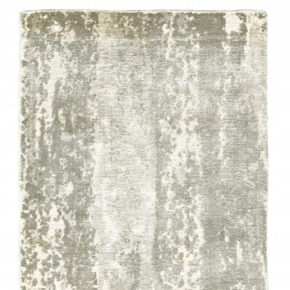 3' X 10' Gray And Ivory Abstract Splash Indoor Runner Rug - Homeroots - Flyclothing LLC