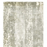 3' X 10' Gray And Ivory Abstract Splash Indoor Runner Rug - Homeroots