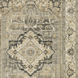 7' X 10' Beige And Gray Traditional Medallion Indoor Area Rug - Homeroots