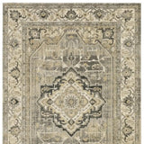 7' X 10' Beige And Gray Traditional Medallion Indoor Area Rug - Homeroots