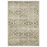 7' X 10' Ivory And Gray Floral Trellis Indoor Area Rug - Homeroots - Flyclothing LLC
