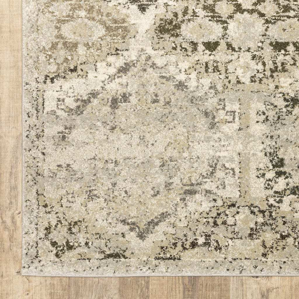 7' X 10' Ivory And Gray Floral Trellis Indoor Area Rug - Homeroots - Flyclothing LLC