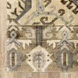 8' X 11' Tan And Gold Central Medallion Indoor Area Rug - Homeroots - Flyclothing LLC