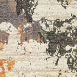 8' Beige and Black Round Power Loom Area Rug - Homeroots