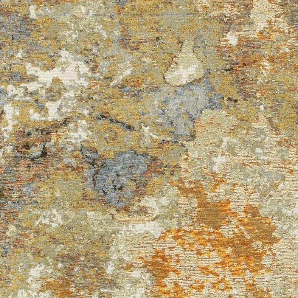 7' X 10' Gold and Ivory Power Loom Area Rug - Homeroots - Flyclothing LLC