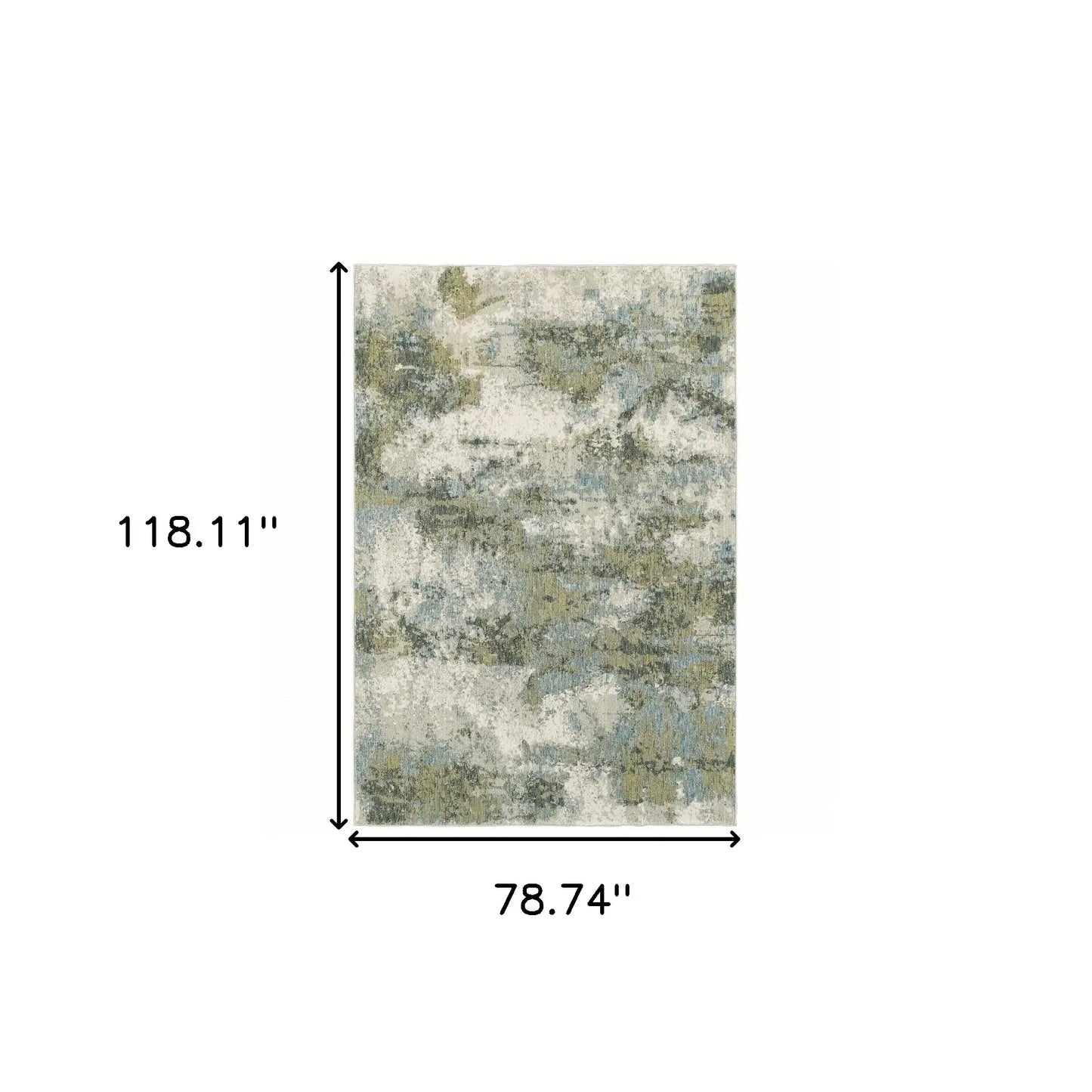 7' X 10' Blue Green Power Loom Area Rug - Homeroots - Flyclothing LLC